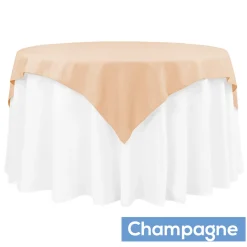 54" Square 200 GSM Polyester Tablecloth / Overlay - Champagne