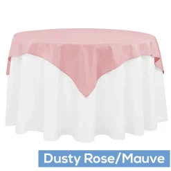 54" Square 200 GSM Polyester Tablecloth / Overlay - Dusty Rose/Mauve