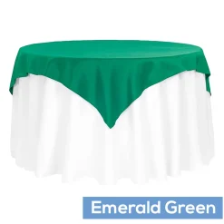 54" Square 200 GSM Polyester Tablecloth / Overlay - Emerald Green