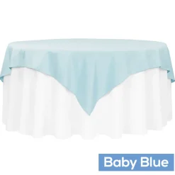 72" Square 200 GSM Polyester Tablecloth / Overlay - Baby Blue