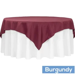 72" Square 200 GSM Polyester Tablecloth / Overlay - Burgundy
