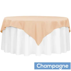 72" Square 200 GSM Polyester Tablecloth / Overlay - Champagne
