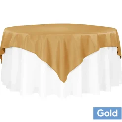 72" Square 200 GSM Polyester Tablecloth / Overlay - Gold