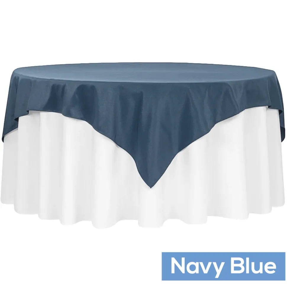 72" Square 200 GSM Polyester Tablecloth / Overlay - Navy Blue