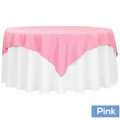 72" Square 200 GSM Polyester Tablecloth / Overlay - Pink