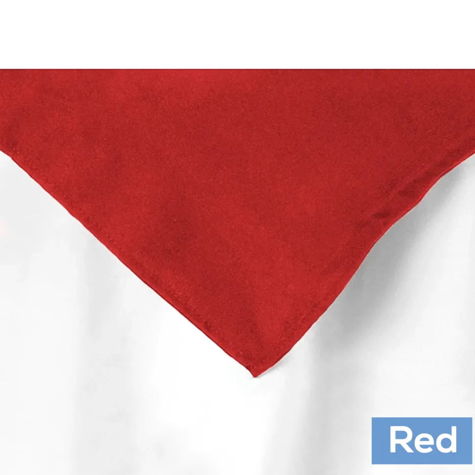72" Square 200 GSM Polyester Tablecloth / Overlay - Red