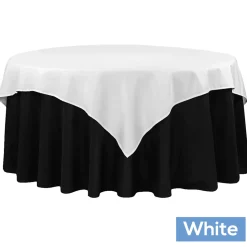 72" Square 200 GSM Polyester Tablecloth / Overlay - White