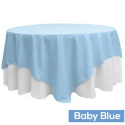 90" Square 200 GSM Polyester Tablecloth / Overlay - Baby Blue
