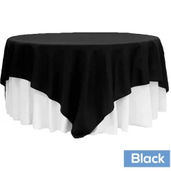 90" Square 200 GSM Polyester Tablecloth / Overlay - Black