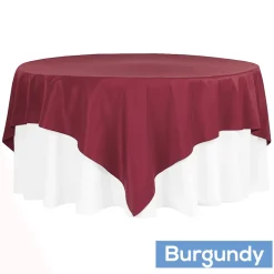 90" Square 200 GSM Polyester Tablecloth / Overlay - Burgundy