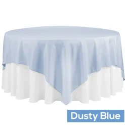 90" Square 200 GSM Polyester Tablecloth / Overlay - Dusty Blue