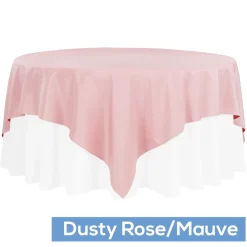 90" Square 200 GSM Polyester Tablecloth / Overlay - Dusty Rose/Mauve