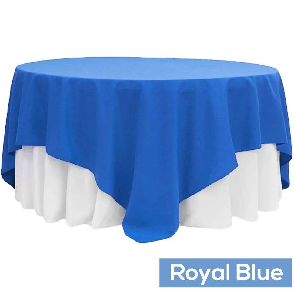 90" Square 200 GSM Polyester Tablecloth / Overlay - Royal Blue