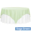 90" Square 200 GSM Polyester Tablecloth / Overlay - Sage Green