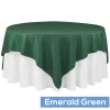 90" Square 200 GSM Polyester Tablecloth / Overlay - Emerald Green