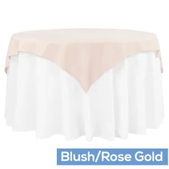 54" Square 200 GSM Polyester Tablecloth / Overlay - Blush/Rose Gold