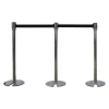 Stackable Retractable Belt Barrier Stanchions - Black