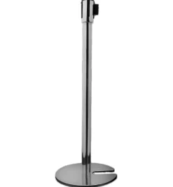 Stackable Retractable Belt Barrier Stanchions - Black