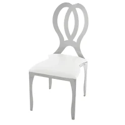 Stainless Steel Modern Double Loop Emma Dining Event Chair - Silver