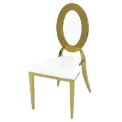 Stainless Steel Modern Oval Top Ava Dining Event Chair - Gold