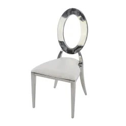 Stainless Steel Modern Oval Top Ava Dining Event Chair - Silver
