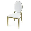 Stainless Steel Modern Padded Oval Back Alexa Dining Event Chair - Gold