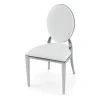 Stainless Steel Modern Padded Oval Back Alexa Dining Event Chair - Silver