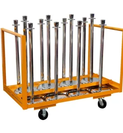 Stanchion Cart, Vertical Storage 12 PCS