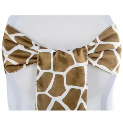 Standard Satin Chair Sash - Giraffe Animal Print