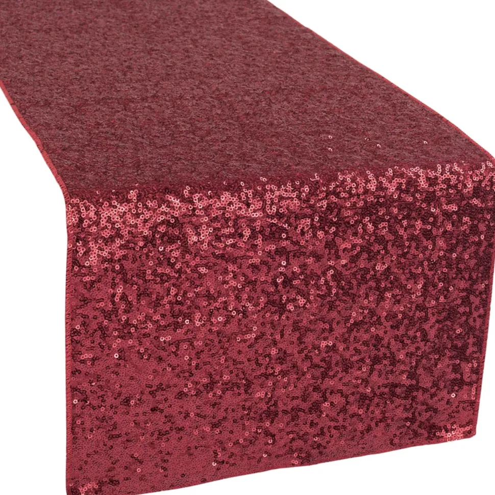 Standard Sequin Table Runner by Eastern Mills - Burgundy