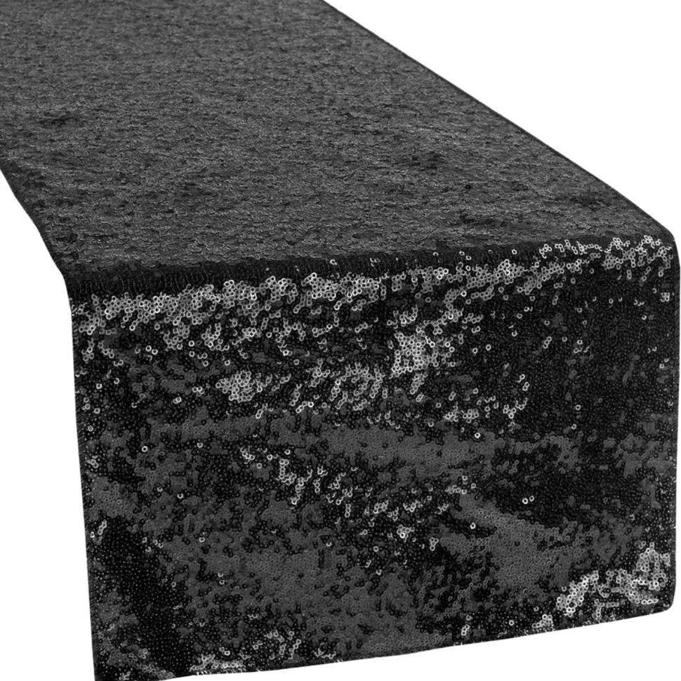 Standard Sequin Table Runner by Eastern Mills - Black
