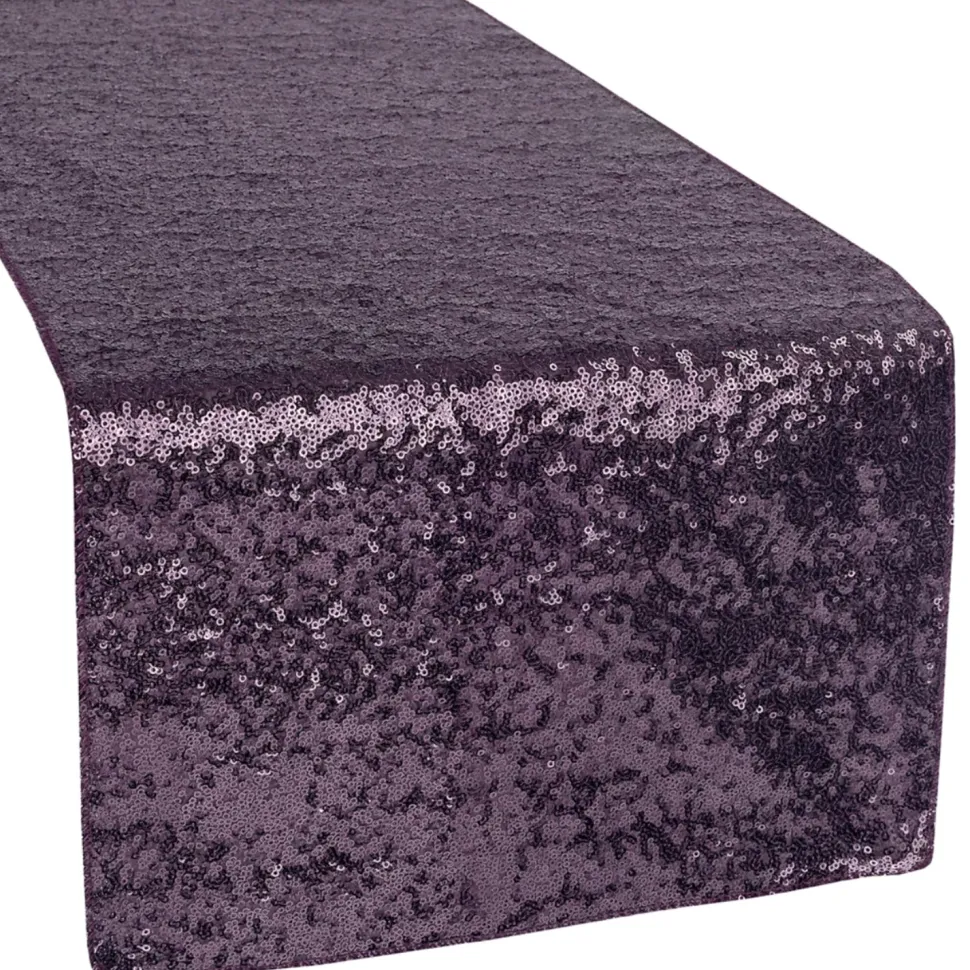 Standard Sequin Table Runner by Eastern Mills - Eggplant/Plum