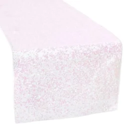 Standard Sequin Table Runner by Eastern Mills - Iridescent White