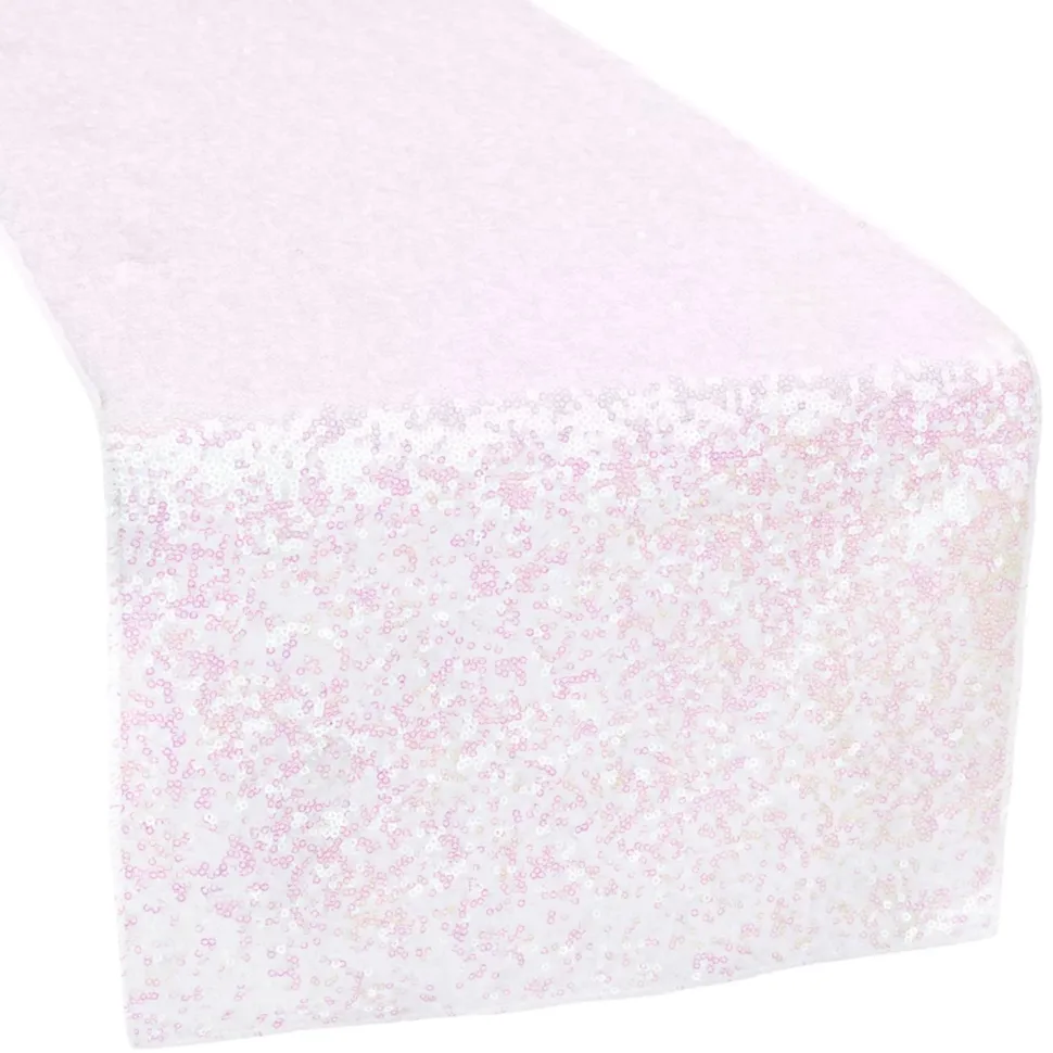 Standard Sequin Table Runner by Eastern Mills - Iridescent White
