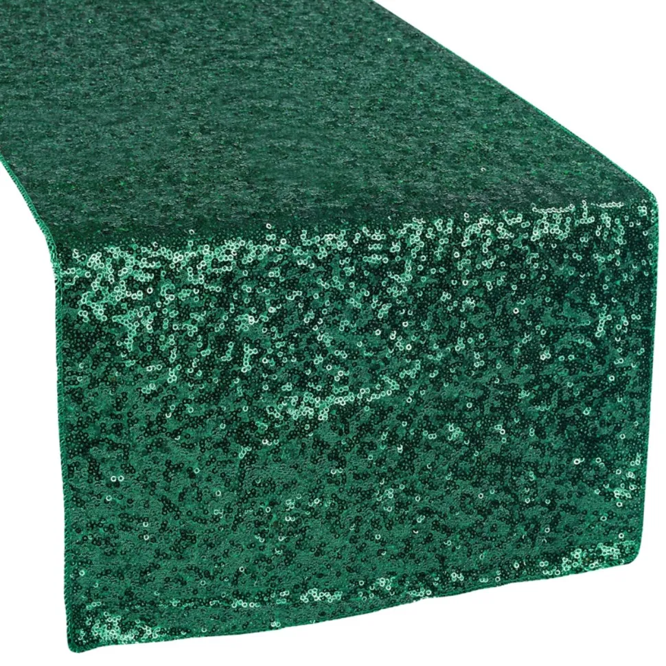Standard Sequin Table Runner by Eastern Mills - Emerald Green