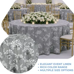 Steel Lindos Jacquard Tablecloth - Multiple Size Options