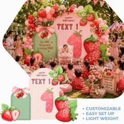 Strawberry Sweet Foam Core Birthday Backdrop Kit by PopScene™
