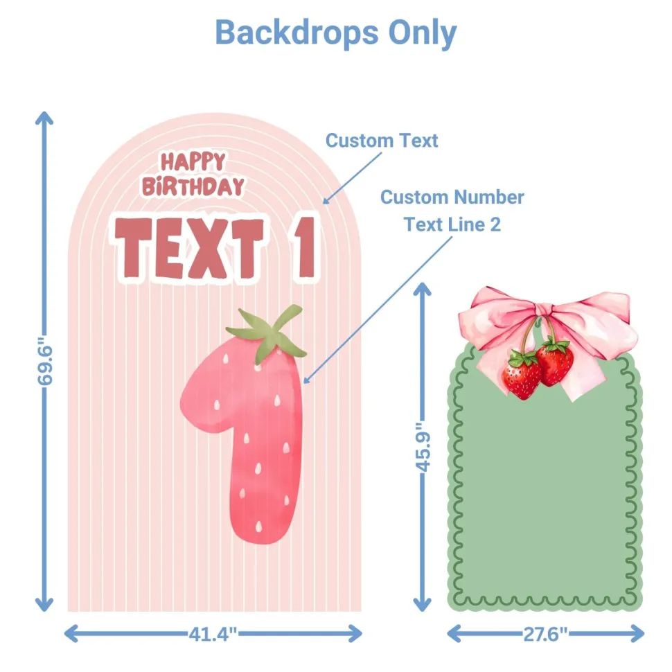 Strawberry Sweet Foam Core Birthday Backdrop Kit by PopScene™