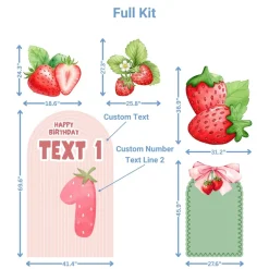 Strawberry Sweet Foam Core Birthday Backdrop Kit by PopScene™