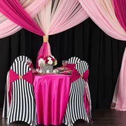 Striped Spandex (Lycra) Banquet & Wedding Chair Cover By Eastern Mills in Black and White