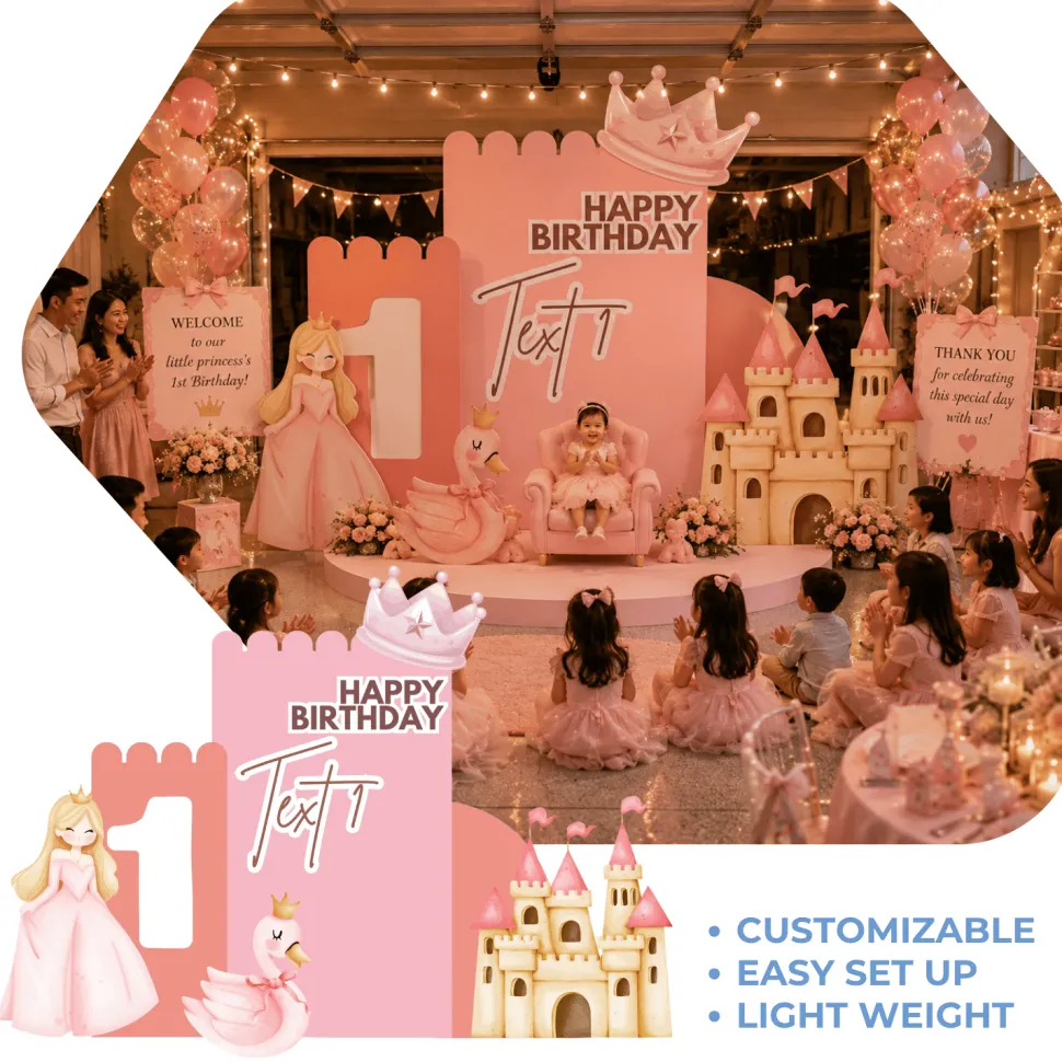 Swan Princess Foam Core Birthday Backdrop Kit by PopScene™