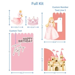 Swan Princess Foam Core Birthday Backdrop Kit by PopScene™