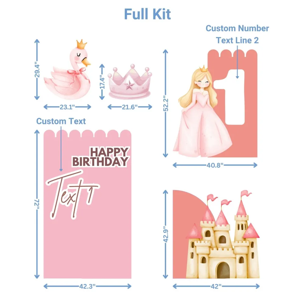Swan Princess Foam Core Birthday Backdrop Kit by PopScene™