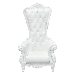Sweetheart Bride and Groom Throne Chair - White