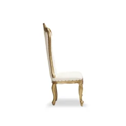 Sweetheart Throne Chair - White Vinyl/Gold Frame