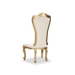 Sweetheart Throne Chair - White Vinyl/Gold Frame