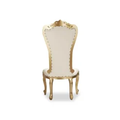 Sweetheart Throne Chair - White Vinyl/Gold Frame