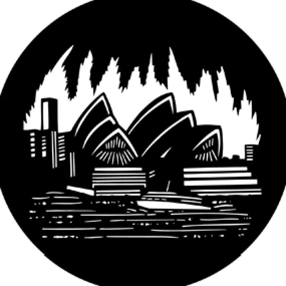 Sydney - Stock Gobo for Gobo Light Projectors - Choose your size!