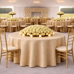 Taupe Sombra Jacquard Tablecloth - Multiple Size Options