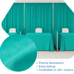 Teal - Banjo Cloth Drape Panel by Eastern Mills w/ Sewn Rod Pocket